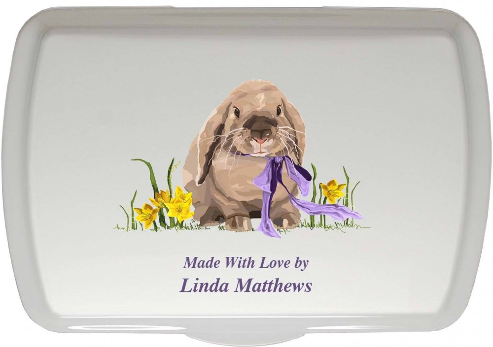 9X13" Spring Bunny Design,Traditional Lid Only - Click Image to Close