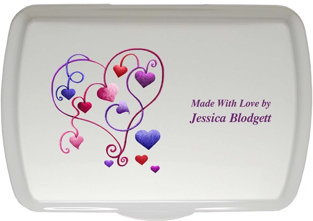 9X13" Heart Vine Design,Traditional Lid Only - Click Image to Close