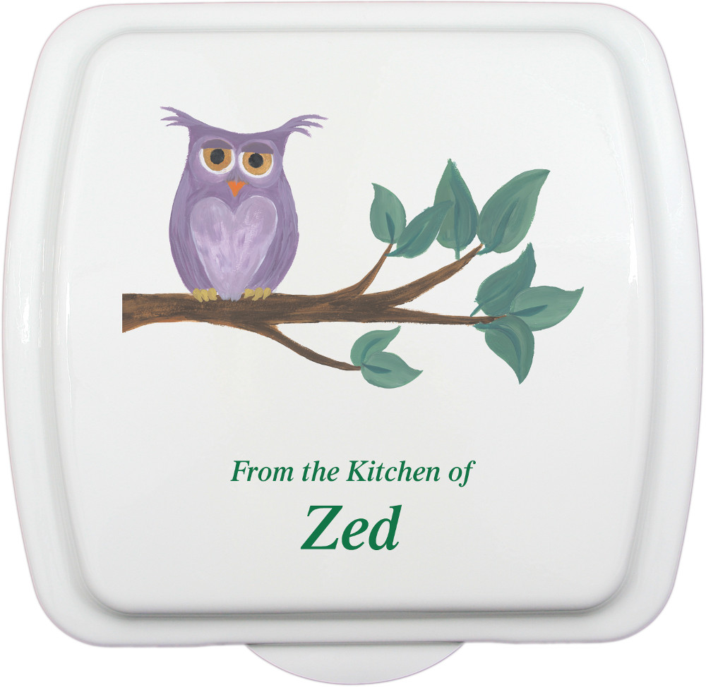 9x9 Owl 1 Design, Lid Only - Click Image to Close