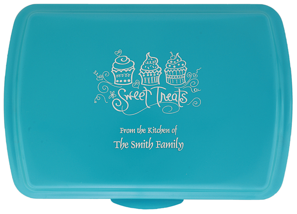 9x13" Non-Stick Pan - Turquoise Smooth Semigloss Finish Lid - Click Image to Close