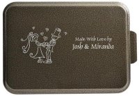 (image for) 9X13" Original Cake Pan & Lid, Gold Vein Hammered Metal Look