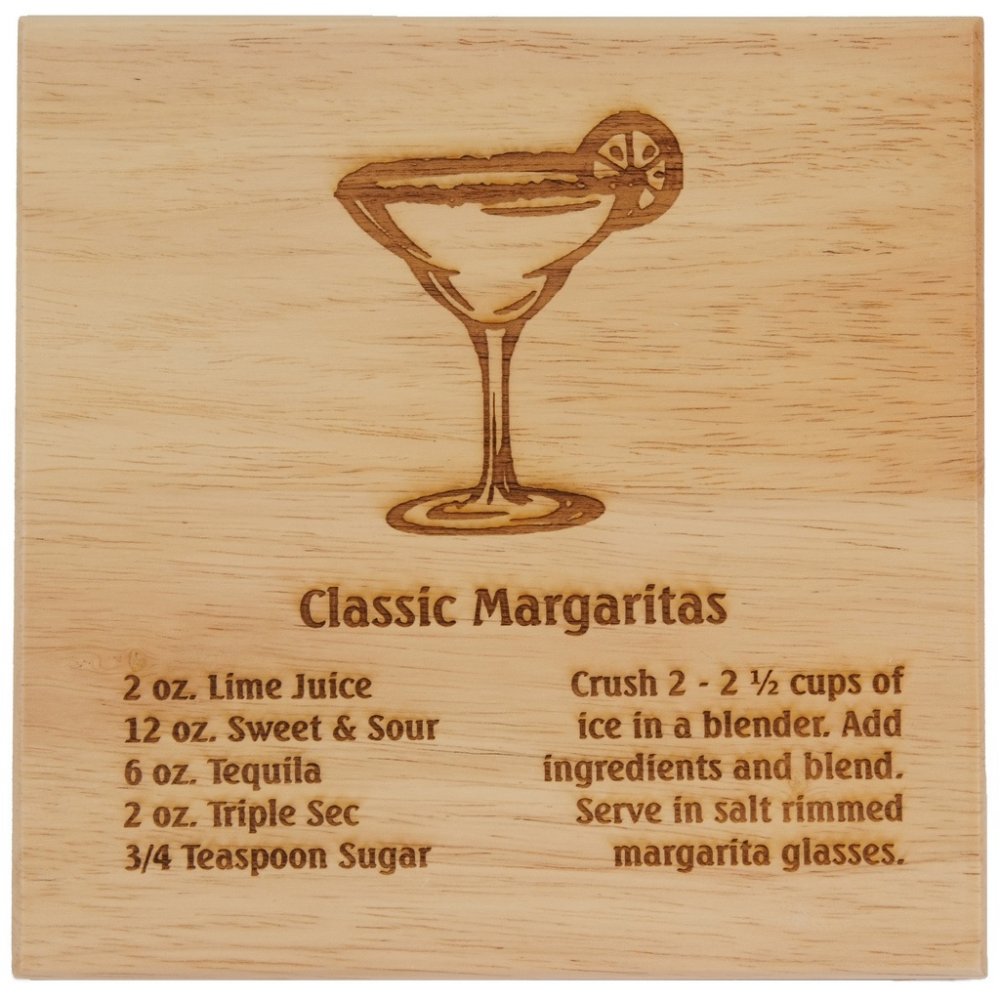 8X8" Solid Oak Cutting Boards, Margarita - Click Image to Close