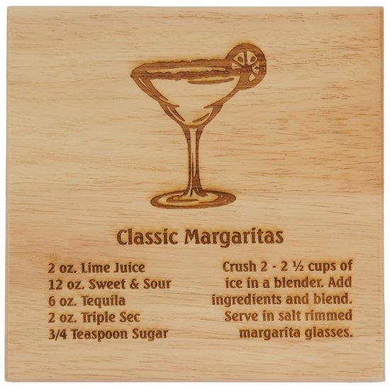 8X8" Solid Oak Cutting Boards, Margarita