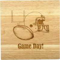 8X8" Solid Oak Cutting Boards, Game Day