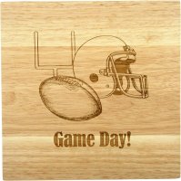 (image for) 8X8" Solid Oak Cutting Boards, Game Day