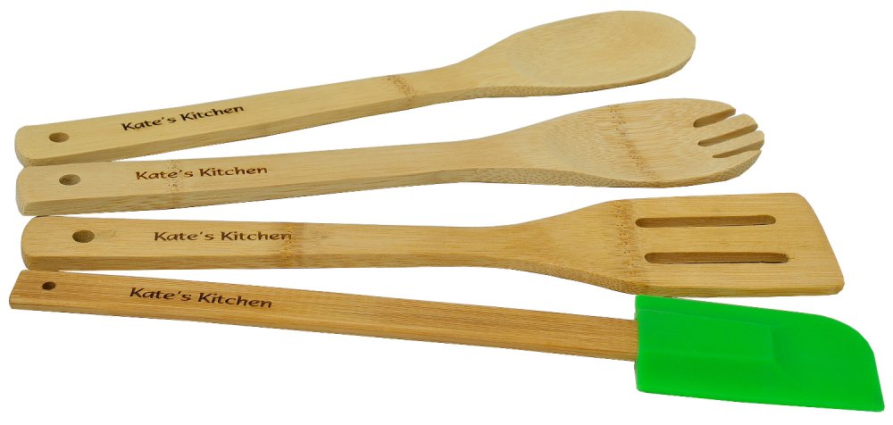 4-Piece Bamboo Utensil Set - Click Image to Close