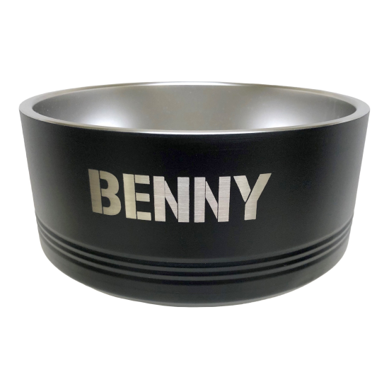 Black Engraved Pet Bowl - Large