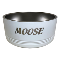 (image for) White Engraved Pet Bowl - Large