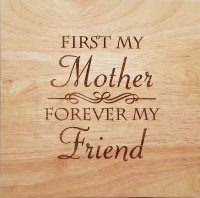 8X8" Solid Oak Cutting Boards, Mother Friend (image for) 8X8" Solid Oak Cutting Boards, Mother Friend