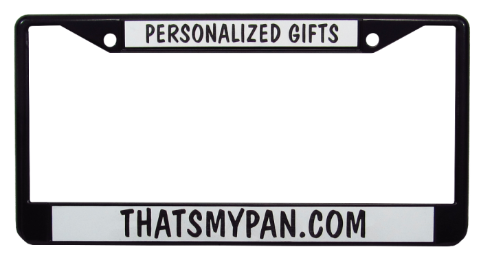 Black, Personalized License Plate Frame