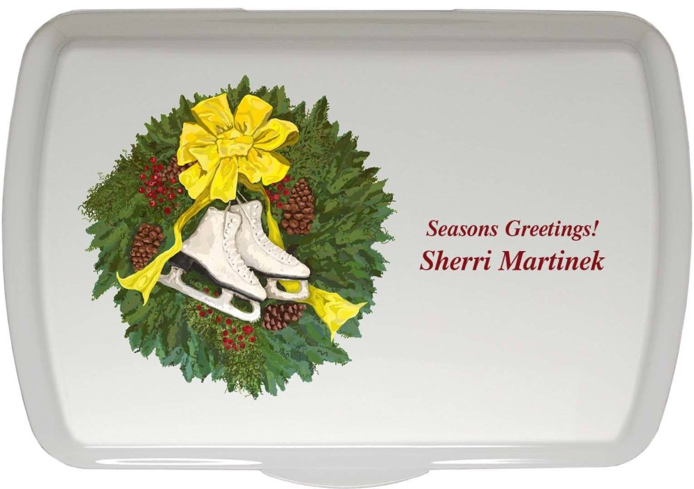 9X13" Wreath Skates Design, Non Stick Pan - Click Image to Close