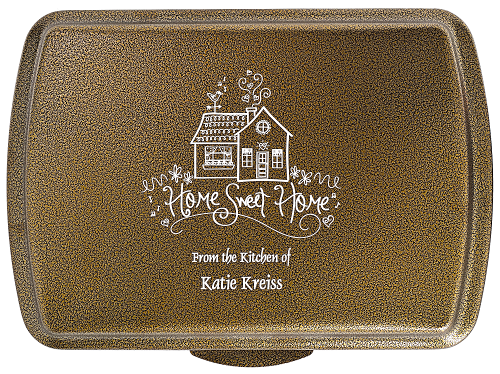 9x13" Cake Pan - Gold Vein Hammered Metal Look - Click Image to Close