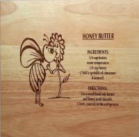 8X8" Solid Oak Cutting Boards, Honey Butter
