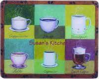 Fresh Brew, 15"X12" Tempered Glass Cutting Board (image for) Fresh Brew, 15"X12" Tempered Glass Cutting Board