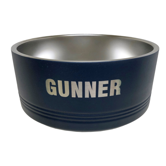 Navy Engraved Pet Bowl - Large