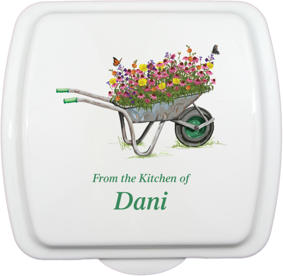 9X9 Wheelbarrow Flowers Design, Doughmakers Pan