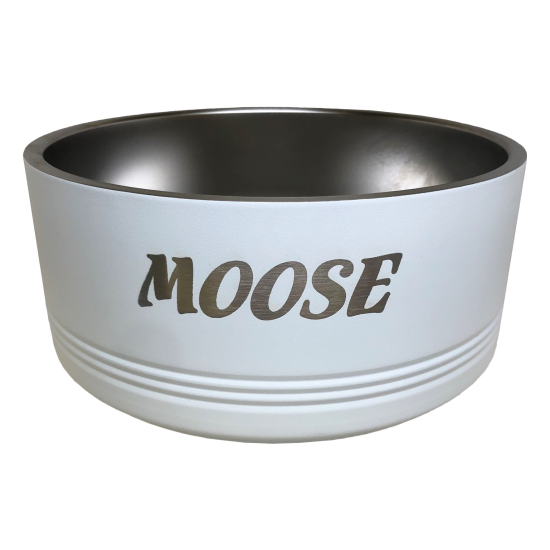 White Engraved Pet Bowl - Large