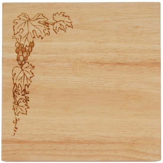 (image for) 8X8" Solid Oak Cutting Boards, Grape Vine Border