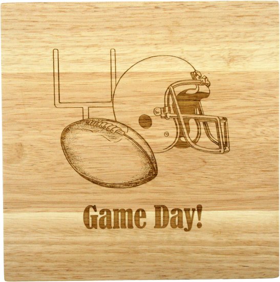 (image for) 8X8" Solid Oak Cutting Boards, Game Day