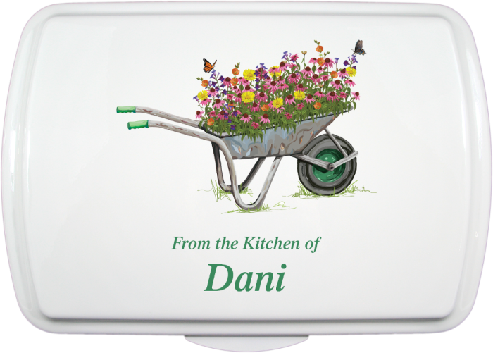 9X13" Wheelbarrow Flowers Design, Bar Pan