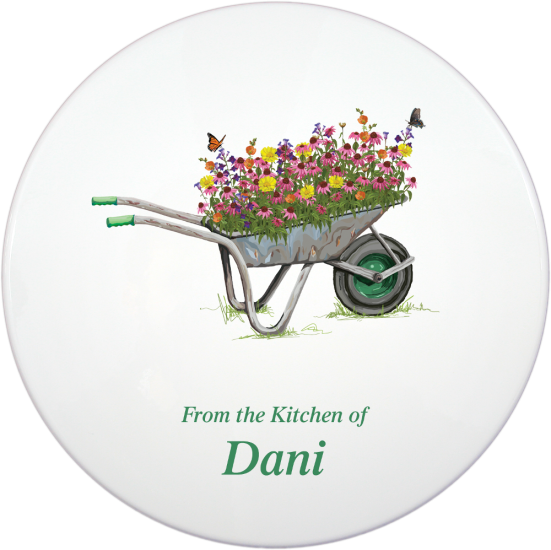 Cookie Tin, Wheelbarrow Flowers Design