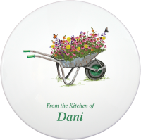 Cookie Tin, Wheelbarrow Flowers Design