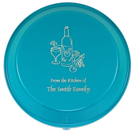 9" Pie Pan & Lid - Turquoise, Smooth Semigloss Finish