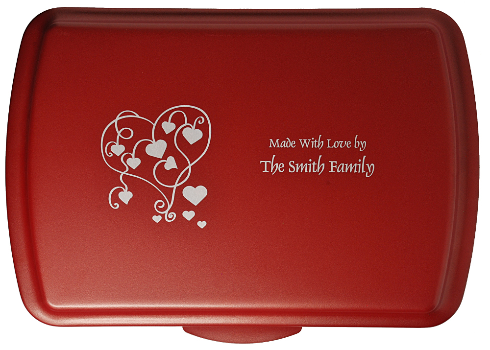 9x13" Cake Pan - Ruby Smooth Semigloss Finish Lid - Click Image to Close