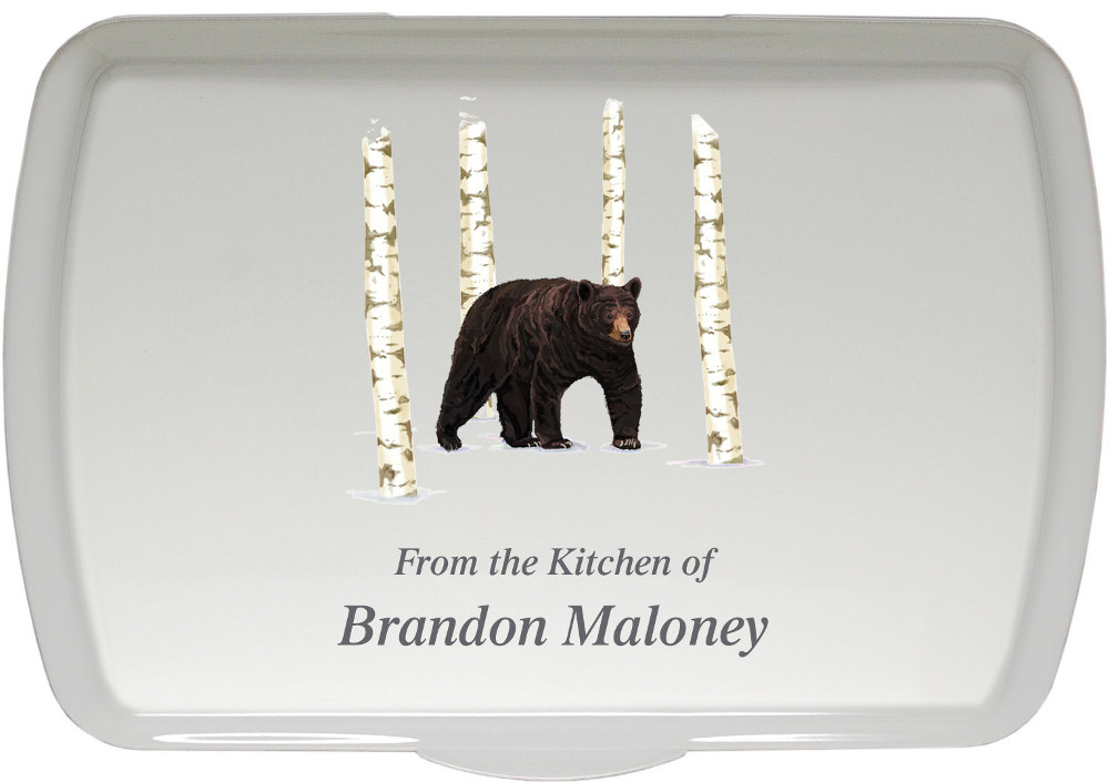 9X13" Bear Birch Design,Traditional Lid Only - Click Image to Close