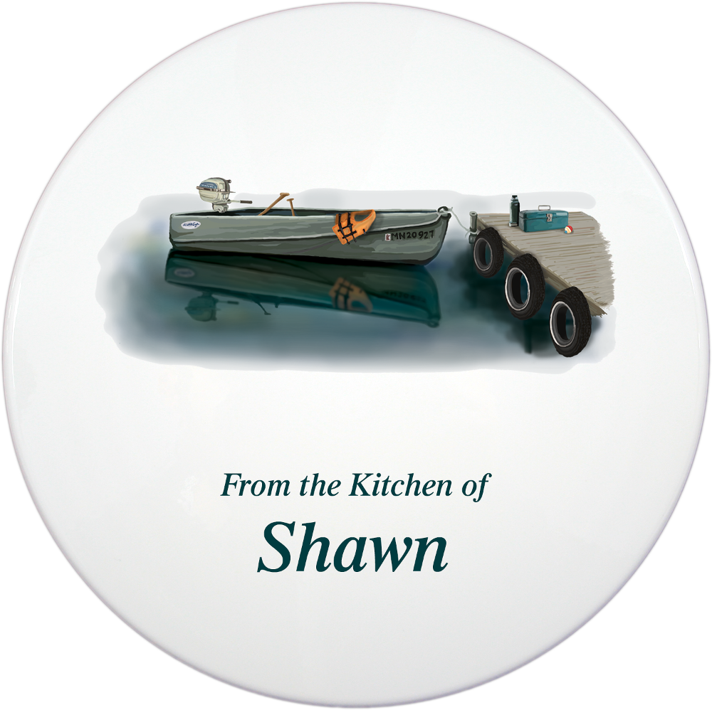 (image for) Cookie Tin, Boat - Dock Fishing Design