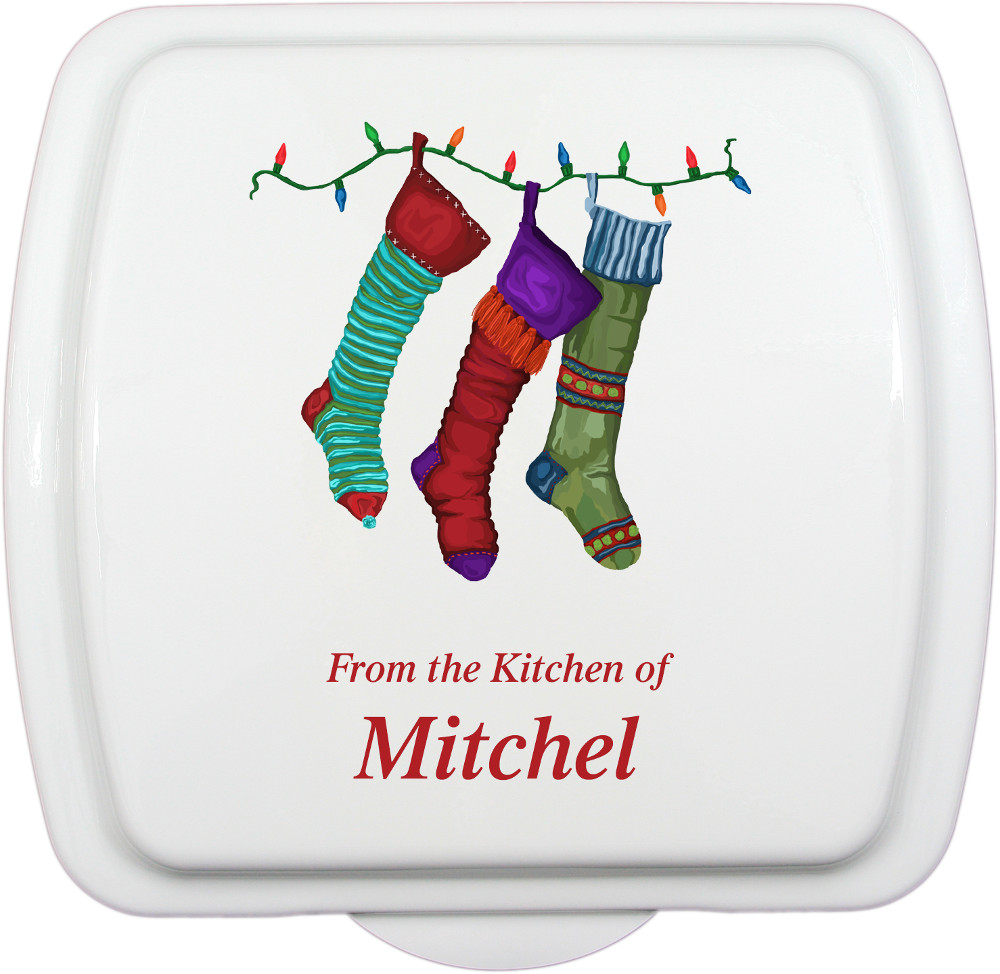 9x9 Christmas Socks Design, Lid Only - Click Image to Close
