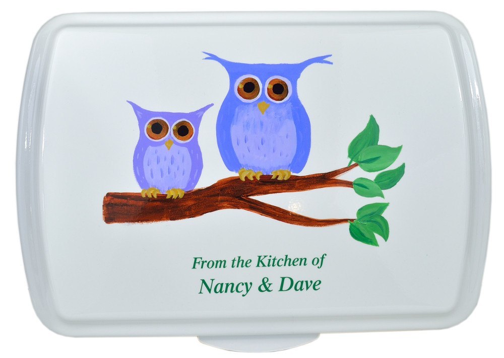 9X13" Owl 2 Design,Traditional Lid Only - Click Image to Close