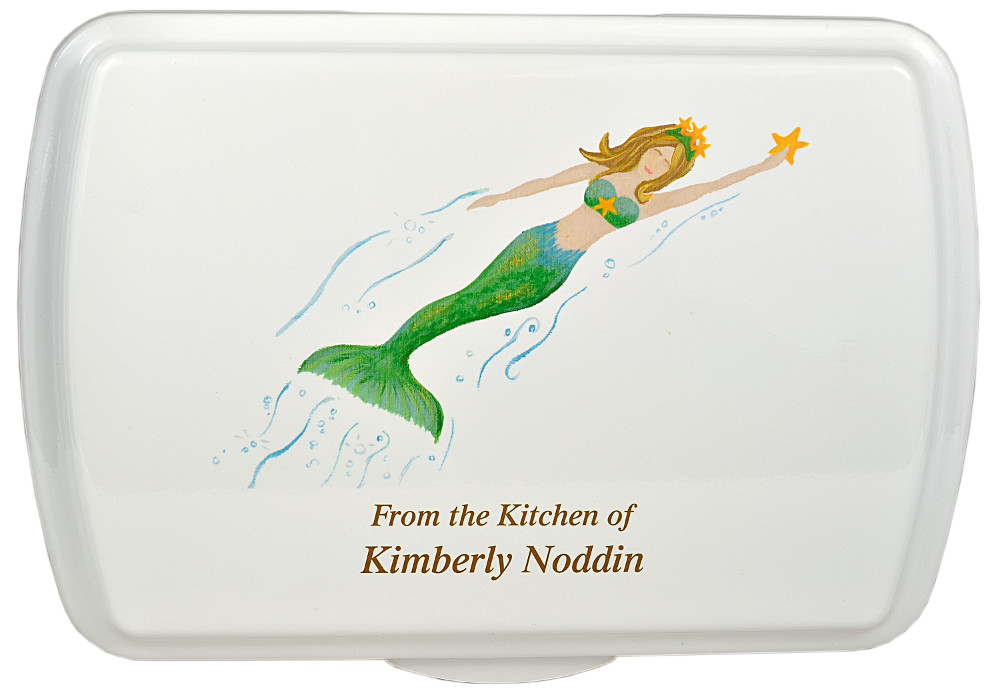9X13" Mermaid Design,Traditional Lid Only - Click Image to Close