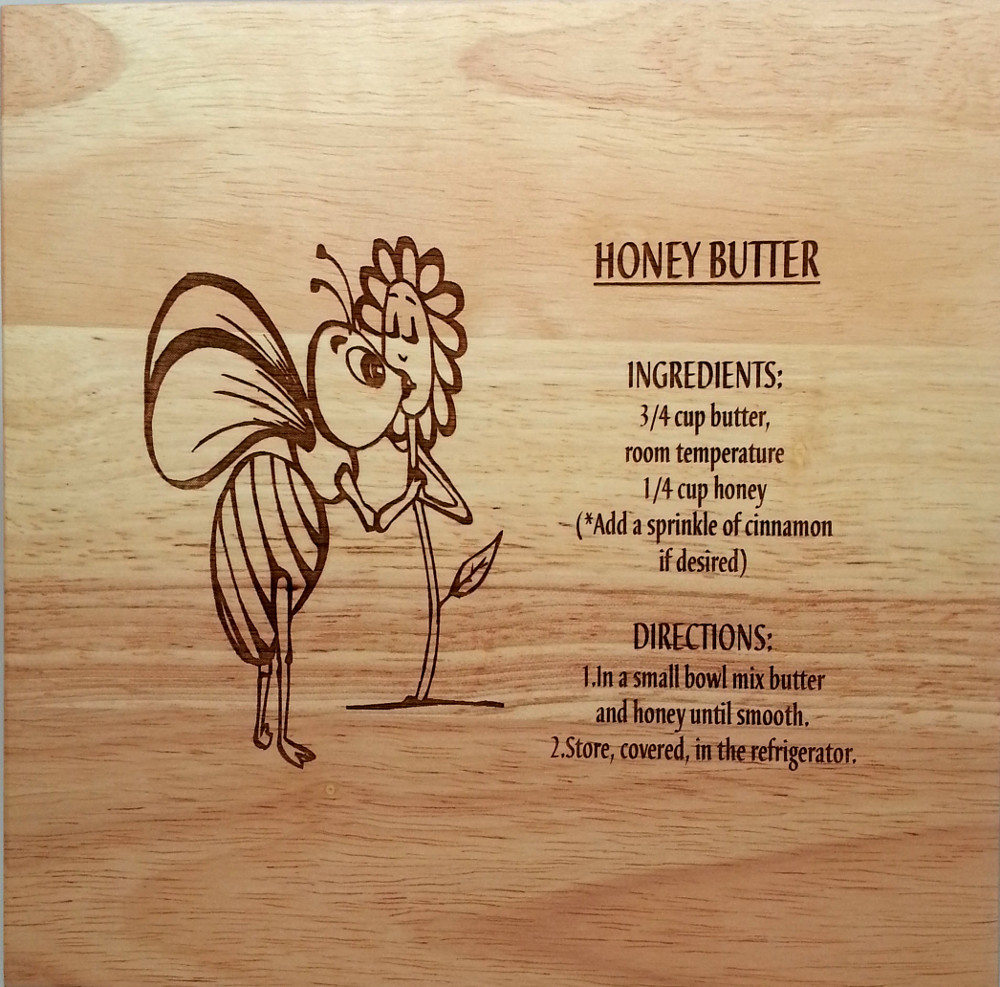 8X8" Solid Oak Cutting Boards, Honey Butter - Click Image to Close