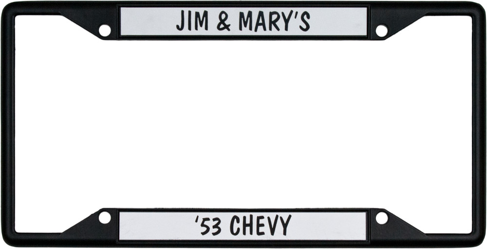 Dual Black Personalized License Frame - Click Image to Close