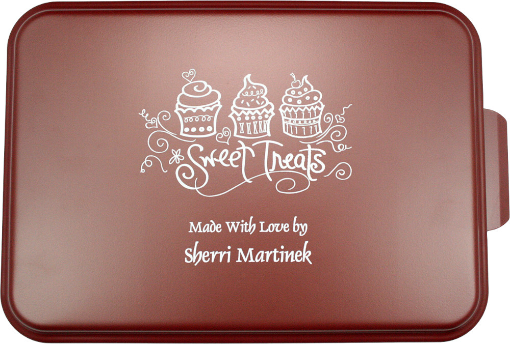 9X13" Original Cake Pan & Lid, Ruby Smooth Semigloss Finish - Click Image to Close