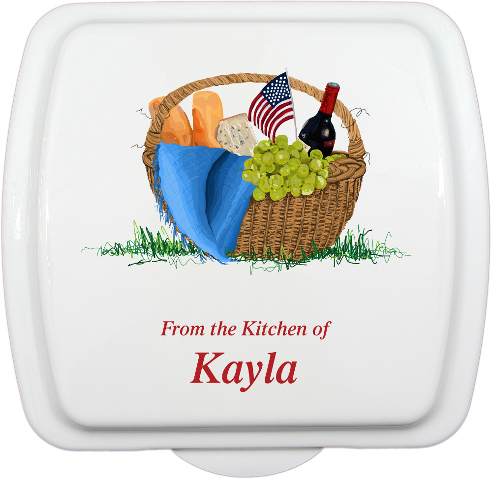 9x9 Picnic Design, Lid Only - Click Image to Close