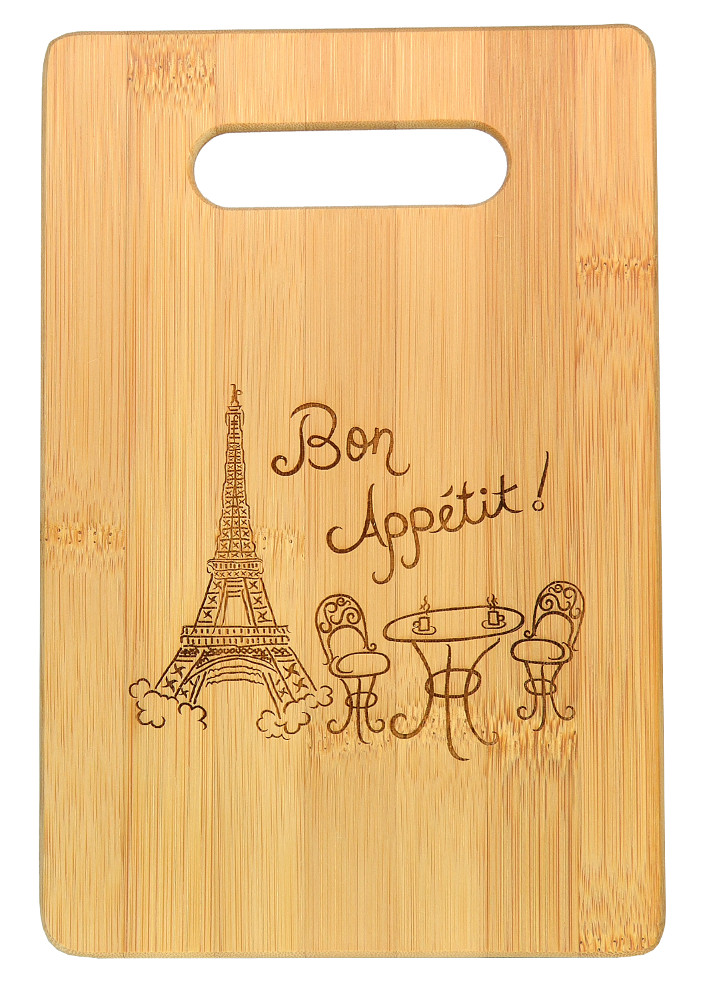 9x6" Bamboo Cutting Boards, Bon Appetit - Click Image to Close