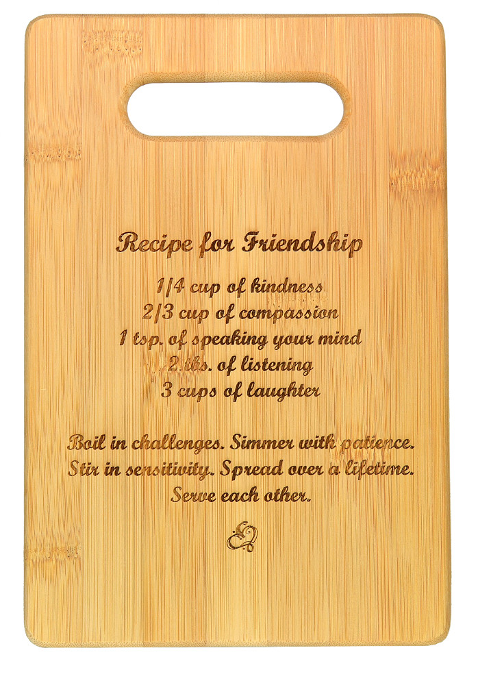 9x6" Bamboo Cutting Boards, Friendship - Click Image to Close