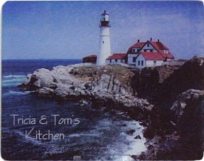 Portland Lighthouse, 15"X12" Tempered Glass Cutting Board - Click Image to Close