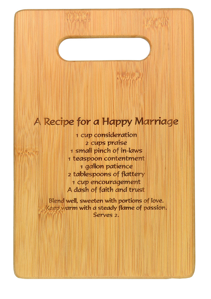 9x6" Bamboo Cutting Boards, Marriage - Click Image to Close
