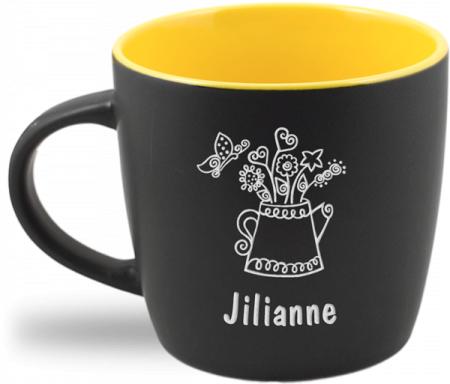 Yellow, 12oz Matte Cafe Mug - Click Image to Close