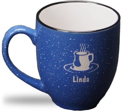 Blue, 14oz Speckled Bistro Mugs - Click Image to Close