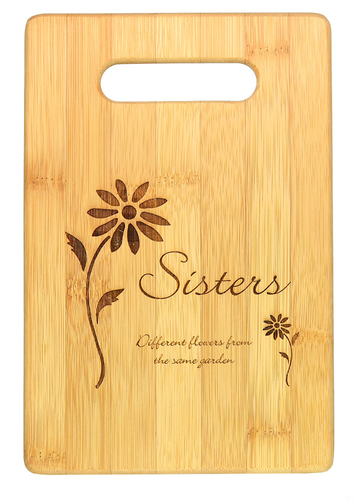 9x6" Bamboo Cutting Boards, Sisters - Click Image to Close